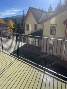 New balcony looking out to the entrance of 522 and the back driveway to Primrose Path.