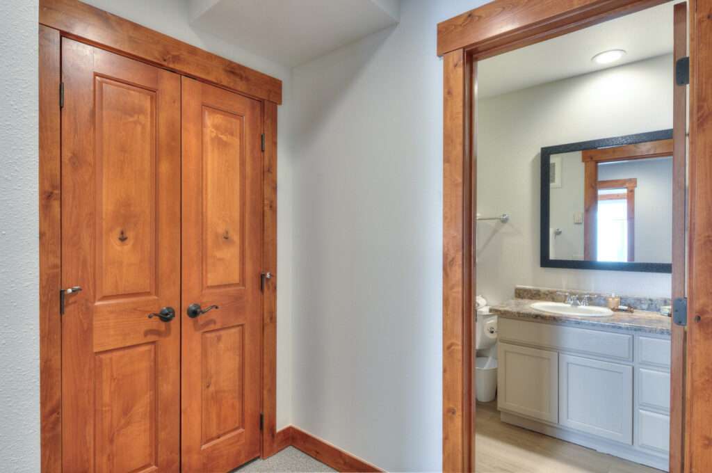 One Bedroom entry and bath