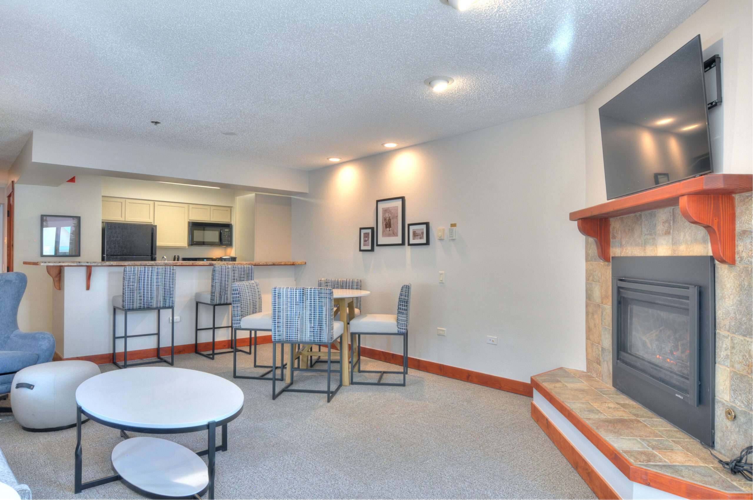 One Bedroom living and dining and kitchen